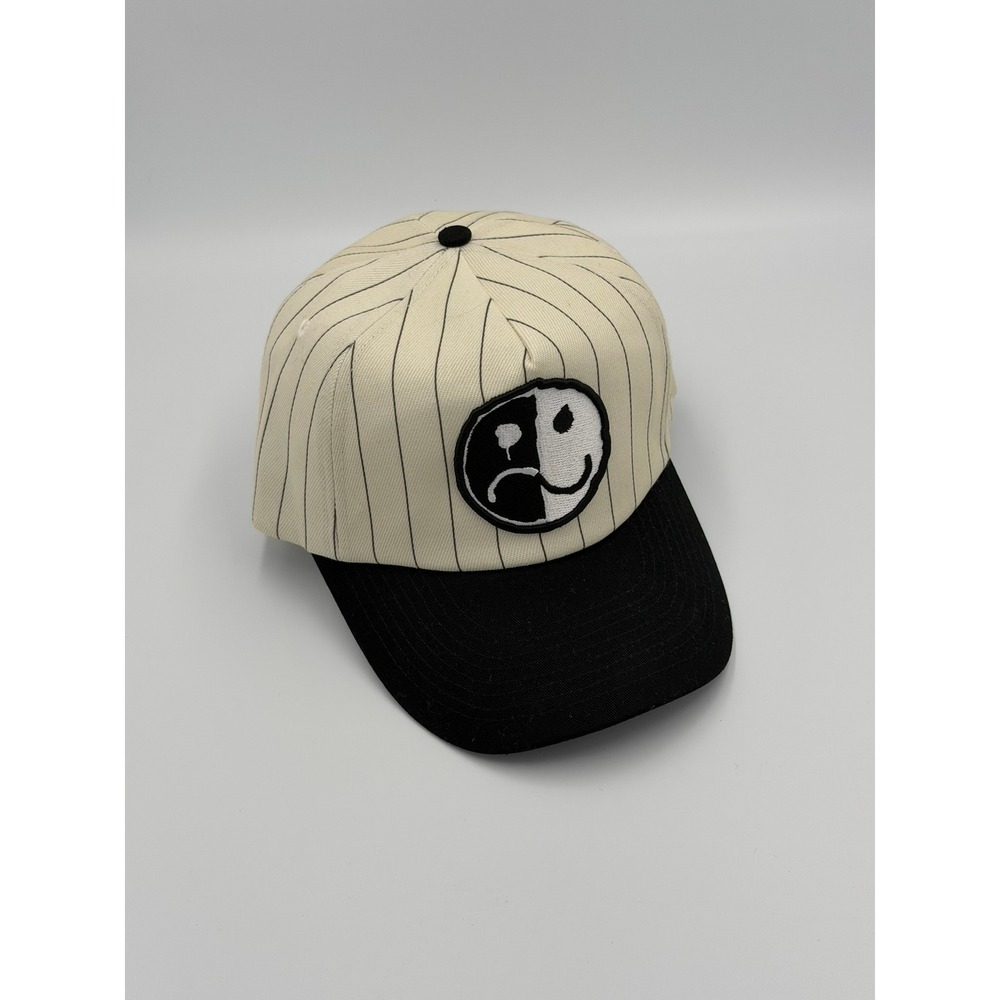 Fall Out Boy So Much For Tour Dust Pinstripe Baseball Cap Hat Cream Black Logo